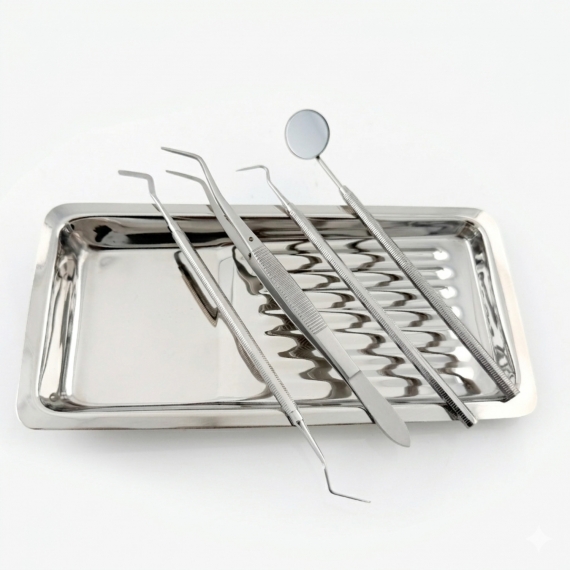 Diagnostic, dental kit and metal tray