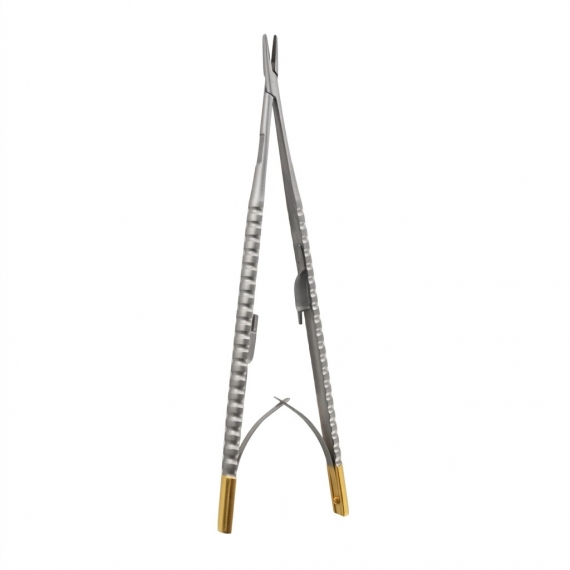 Barraquer Castroviejo TC Gold needle holder, straight, 17.5 cm